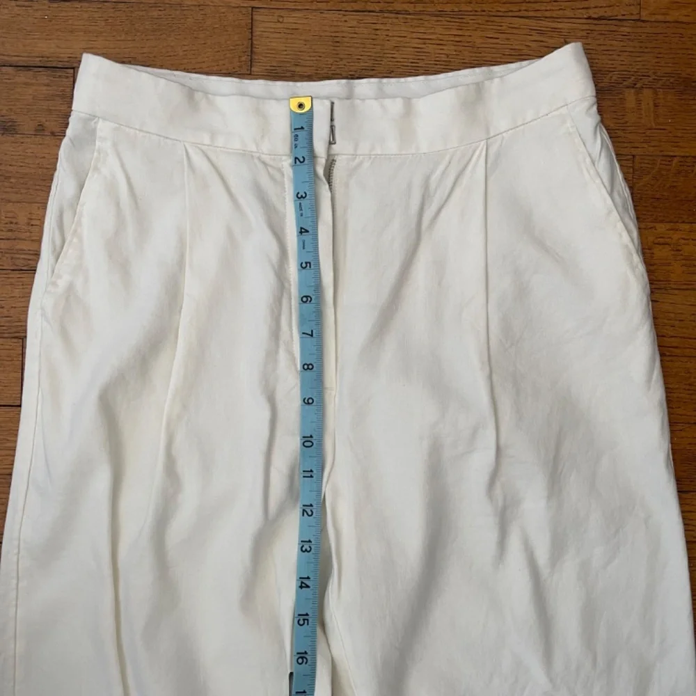Artizia Wilfred Linen Blend White High Waisted Cropped Dress Pants Size 8